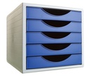 MODULO ARCHIVOTEC 4005AZ 5 CAJONES GRIS/AZUL