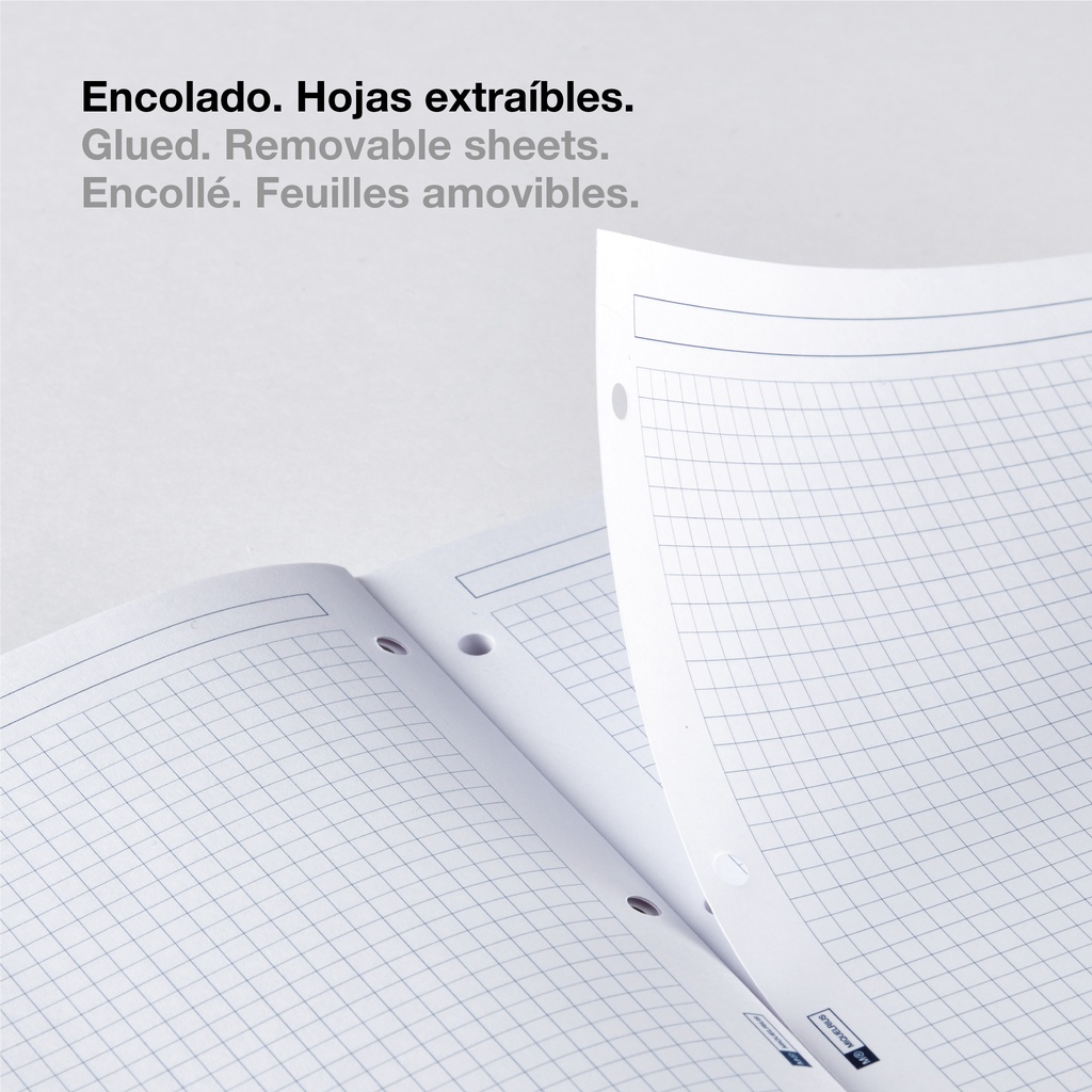 RECAMBIO MR7421 NOTEBOOK 1 A4 100h 70gr 4 TALADROS CUADRIC.5x5 AZUL
