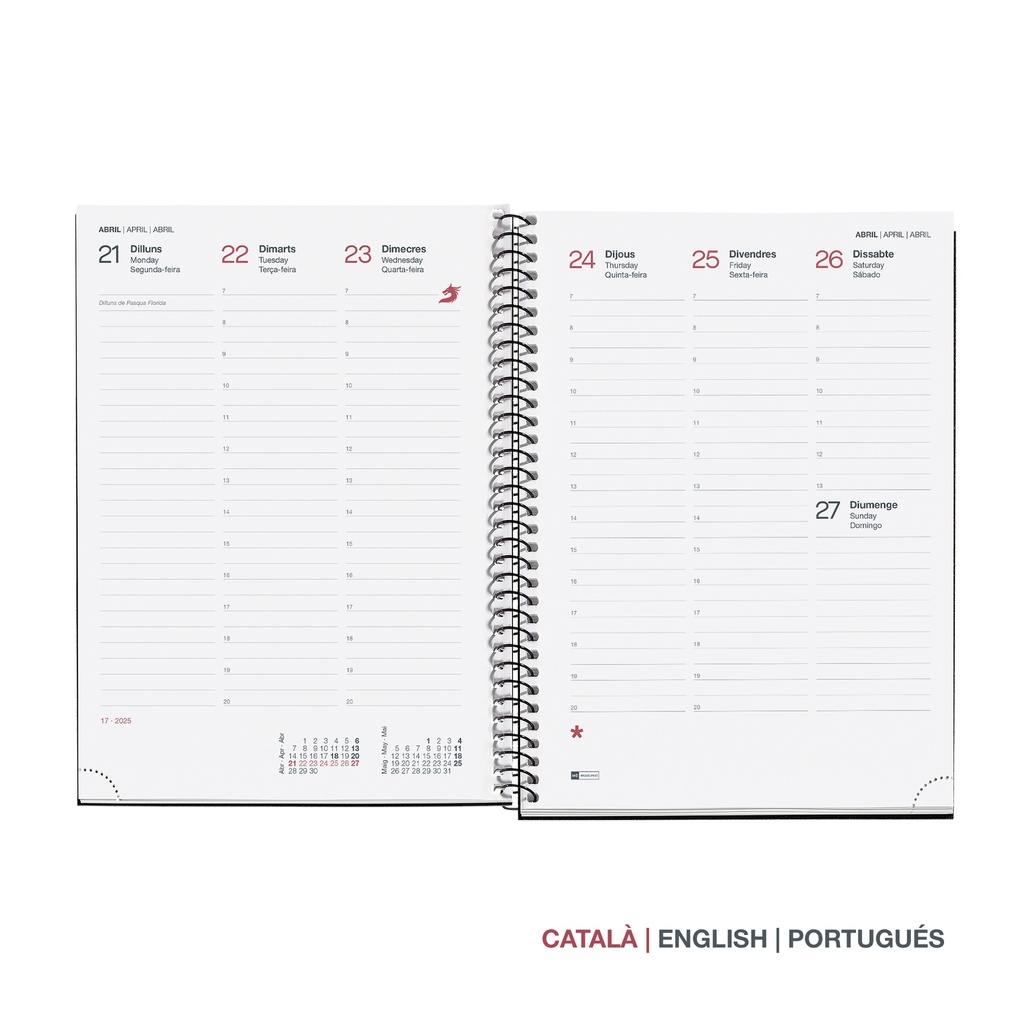 AGENDA MR34462 ESPIRAL PLUS S/V-CAT RECY.PURPURA 25