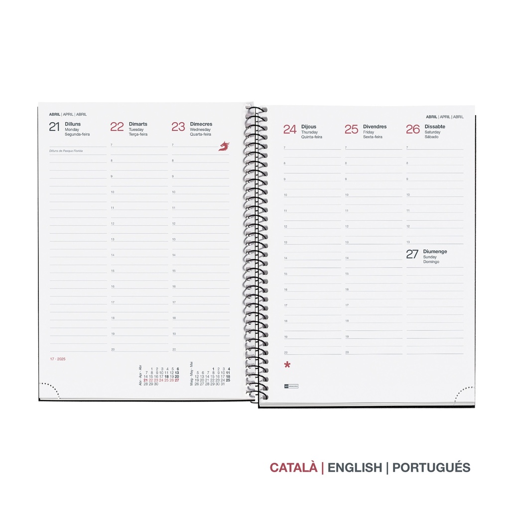 AGENDA MR34481 ESPIRAL PLUS S/VV-CAT CITY GRIS 25