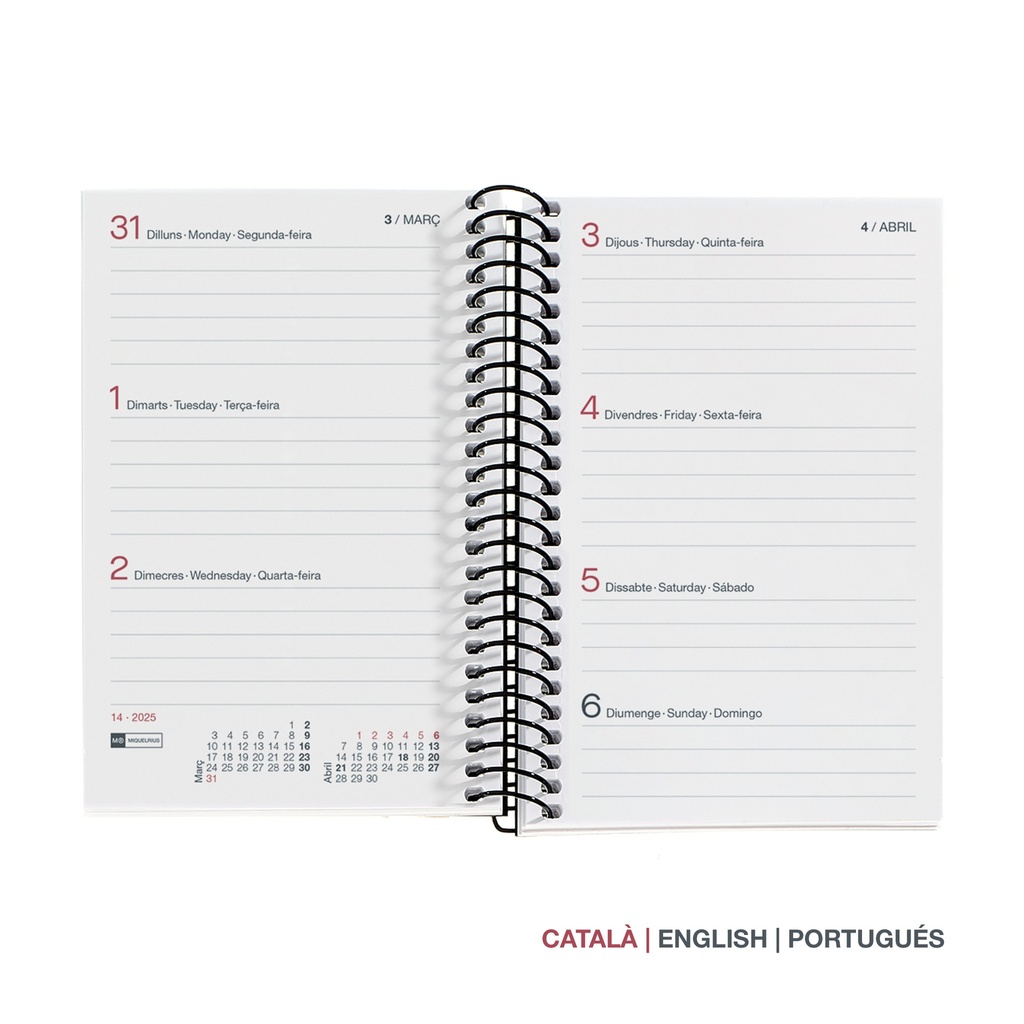 AGENDA MR39438 ESPIRAL CADDY S/V-CAT PP CITY NEGRO 25