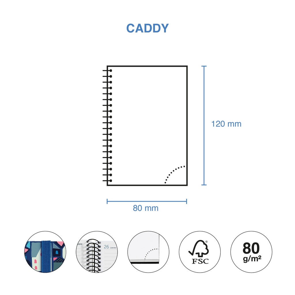 AGENDA MR39444 ESPIRAL CADDY S/V-CAT VILLA 25