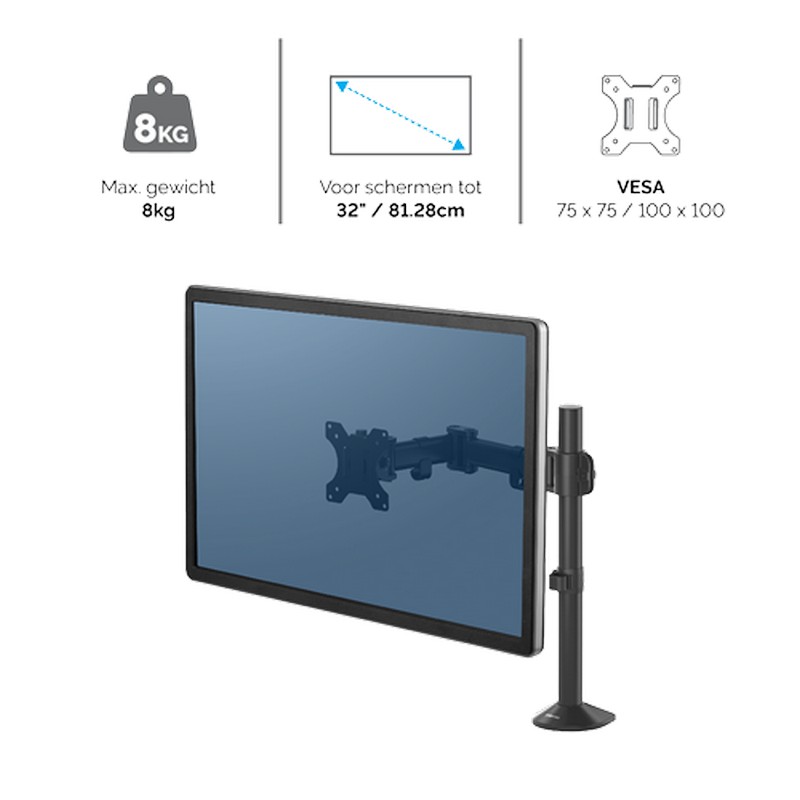 BRAZO FELLOWES 8502501 MONITOR INDIVIDUAL REFLEX SERIES TM NEGRO