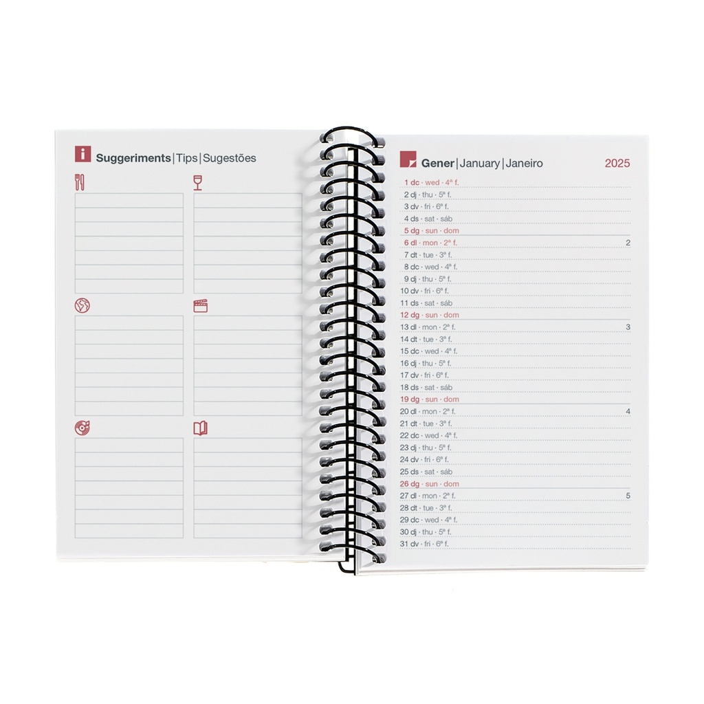 AGENDA MR39436 ESPIRALCADDY D/P-CAT PP CITY NEGRO 25