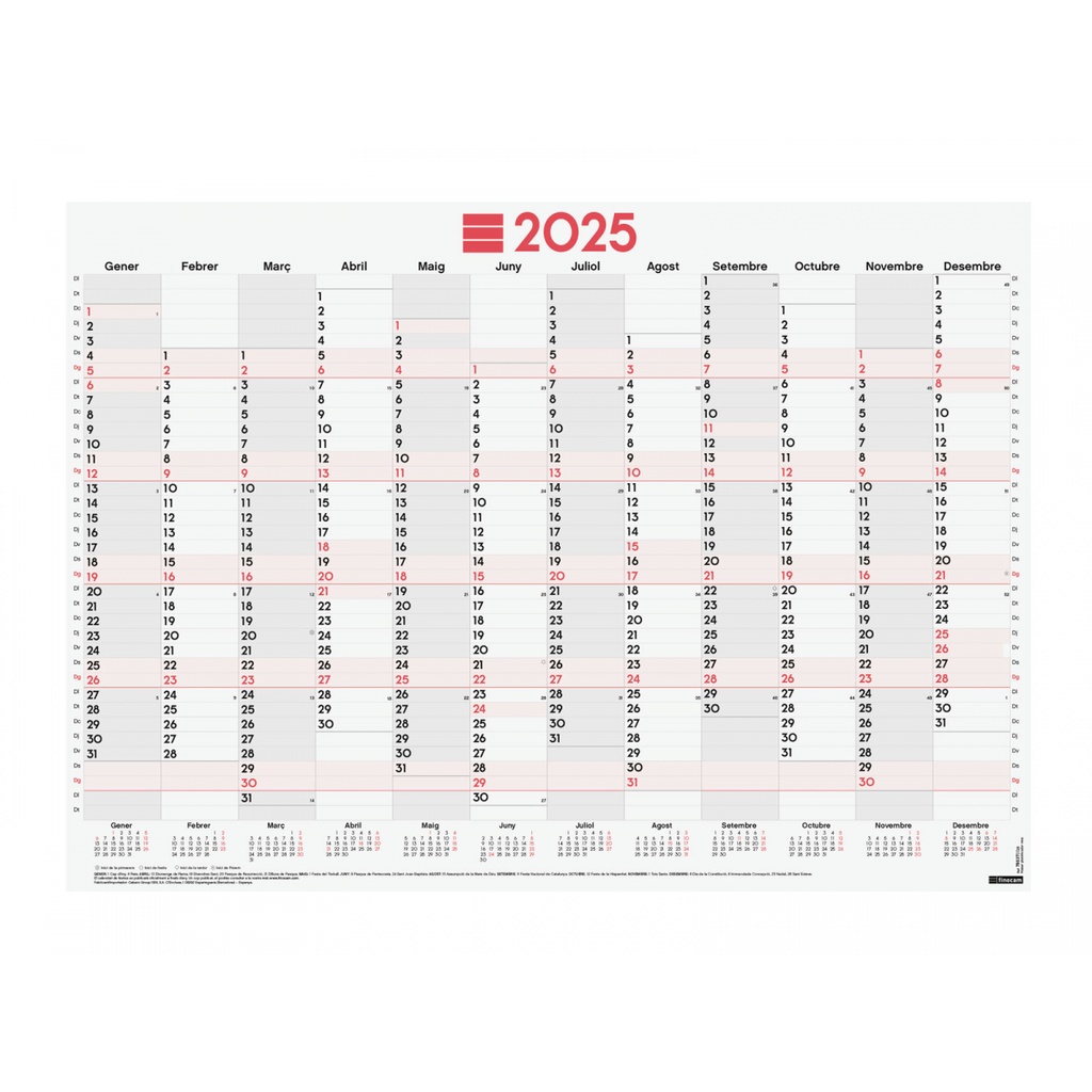 PLANIFICADOR POSTER FINOCAM 780370025 MIXTO POSTER PLANIFICADOR 2025CAT+