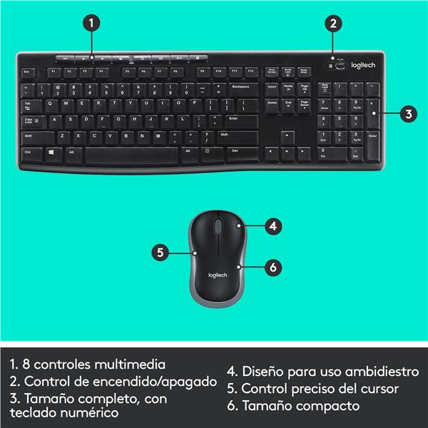 TECLADO LOGITECH 920-004513 MK270ES WIRELESS