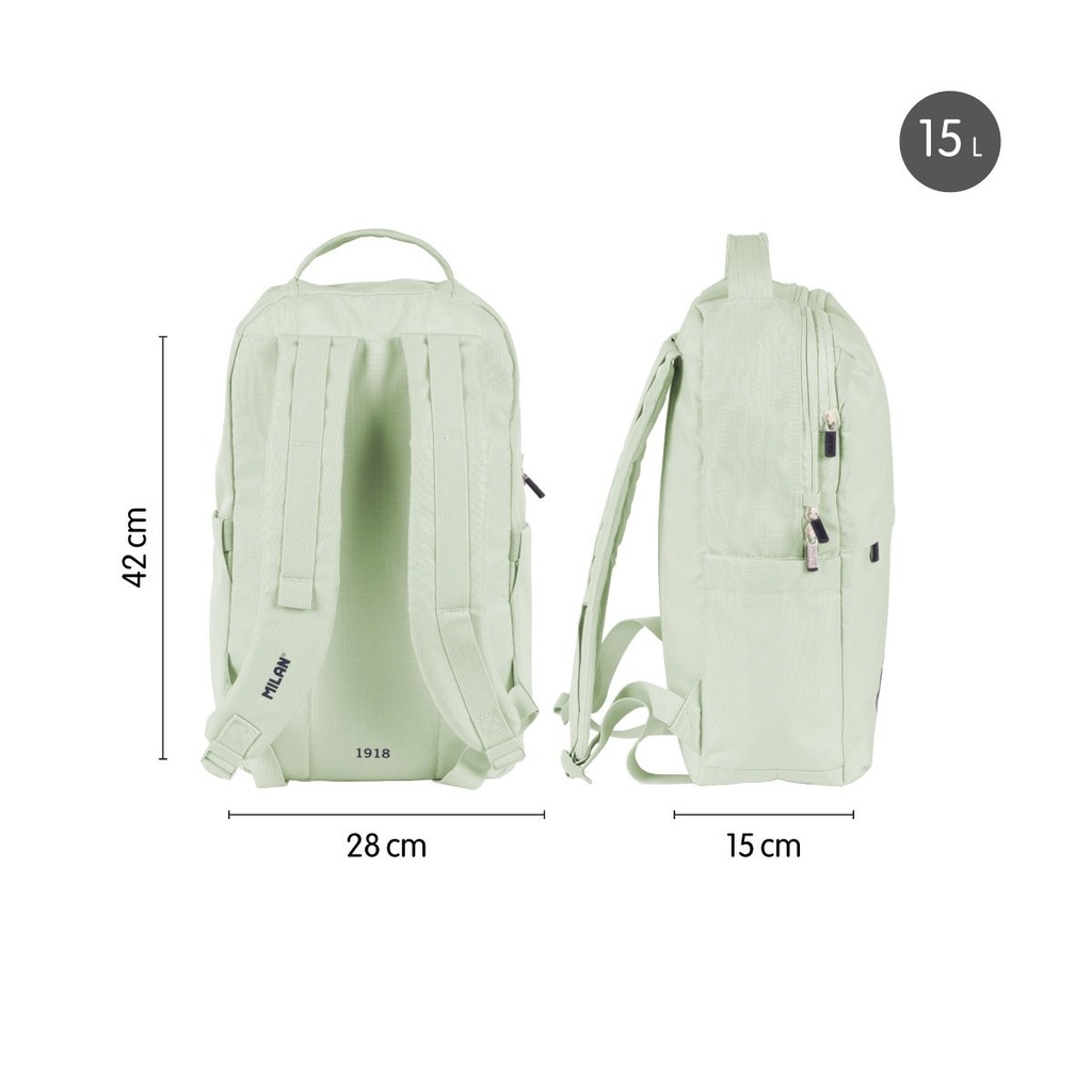 MOCHILA MILAN 624201SNCGR COLECCION 430 SINCE 1918 BEIGE CON CIERRE BLOQUEABLE
