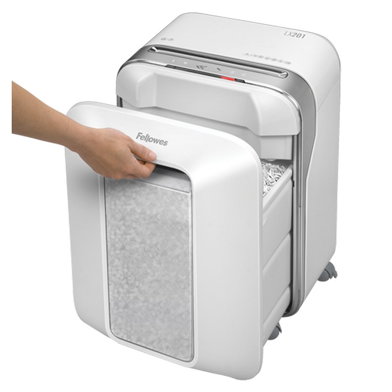DESTRUCTORA FELLOWES 5050101 LX201 BLANCA (12h PARTIC.) Nv.seg.5- particula 2x12mm; ancho 200mm; dep.22L