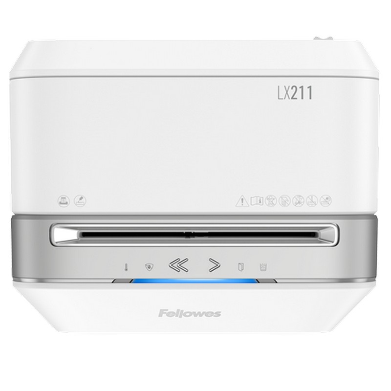 DESTRUCTORA FELLOWES 5050301 LX211 BLANCA (15h PARTIC.) Nv.seg.5- particula 2x12mm; ancho 200mm; dep.23L