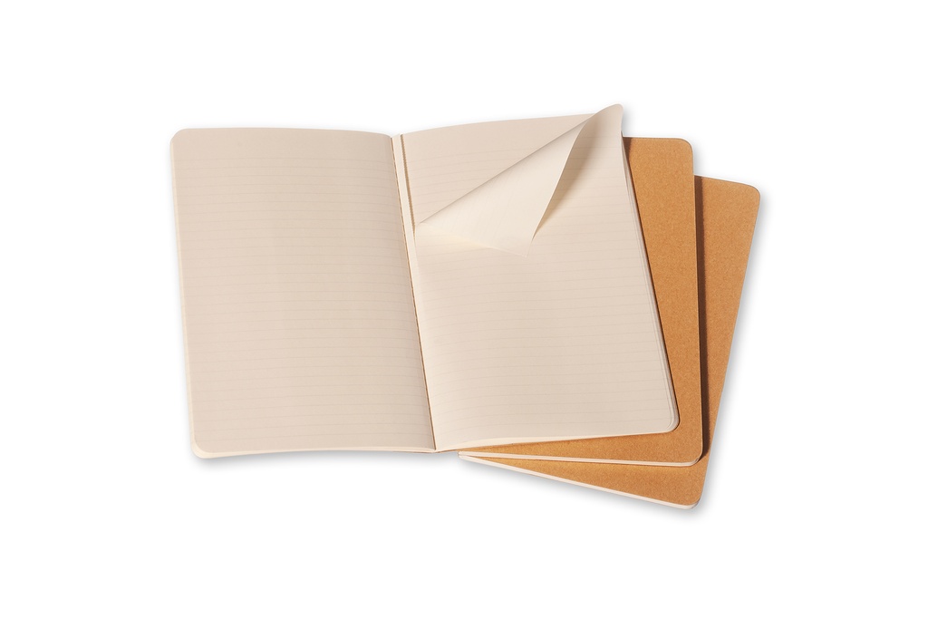 LIBRETAS MOLESKINE 0014104 QP416 CAHIER MARRÓN KRAFT L RAYAS (SET DE 3)
