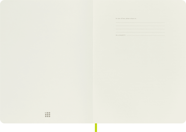 LIBRETA MOLESKINE 0013185 QP623C2 CLASICA TAPA BLANDA VERDE LIMON XL LISA