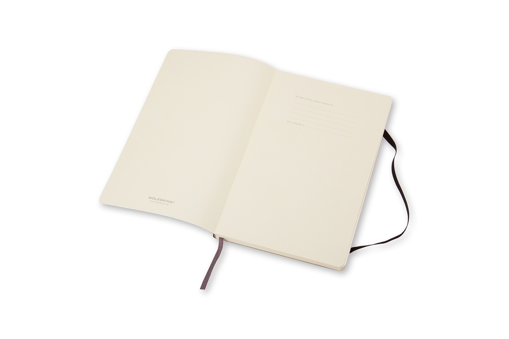 LIBRETA MOLESKINE 0012503 QP618 CLASICA TAPA BLANDA NEGRA LARGE 13X21 CM.LISA