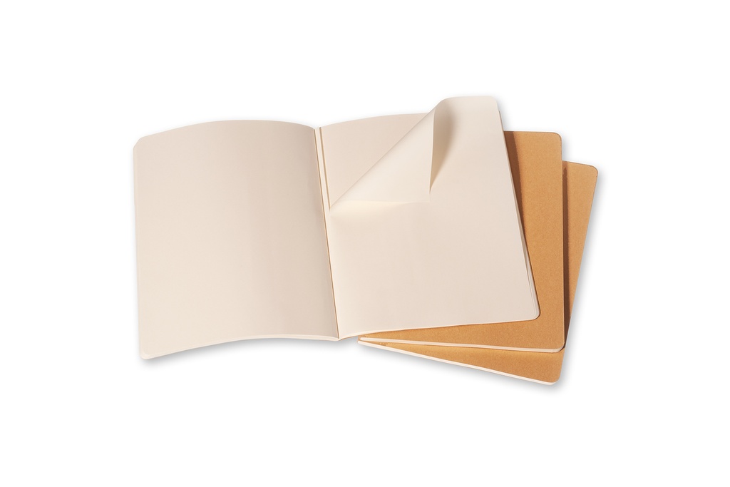 LIBRETAS MOLESKINE 0014206 QP423 CAHIER MARRÓN KRAFT XL 19X24 CM,.LISAS (SET DE3) 