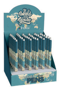 BOLIGRAFO iDrink XL1853 BORRABLE AZUL WORLD IS YOURS COLLECTION