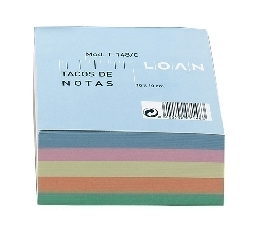 TACO LOAN T-148/C NOTAS ENCOLADO COLORES 10X10 500 Hj