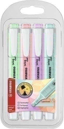 ROTULADOR STABILO 275/4-08  SWING COOL PASTEL  (112, 125, 158, 194)PACK 4 UNIDADES