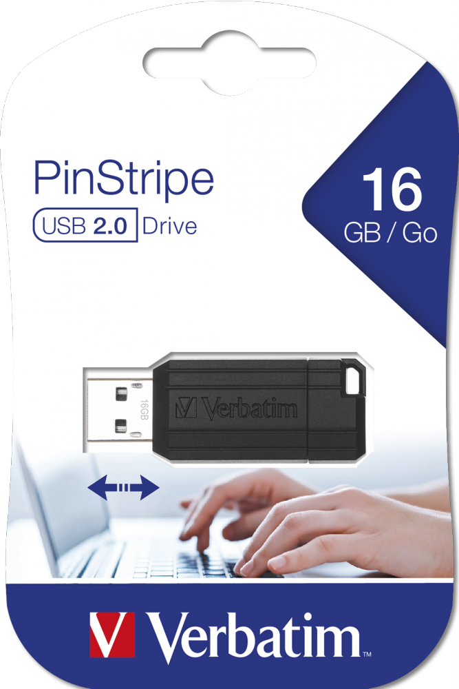 PEN DRIVER VERBATIM 49063 PINSTRIPE 16GB NEGRO