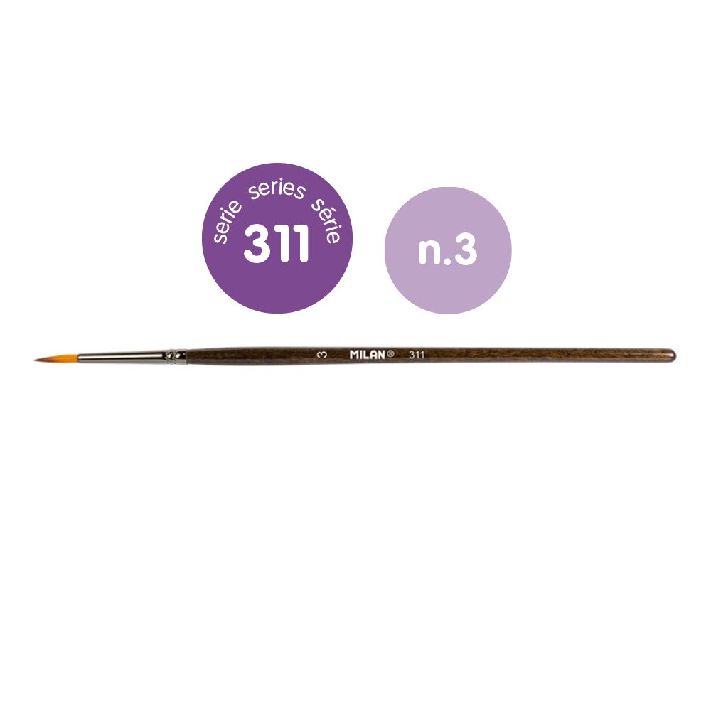 PACK MILAN 80463B PINCELES SINTETICO REDONDOS SERIE 311 Nº 3