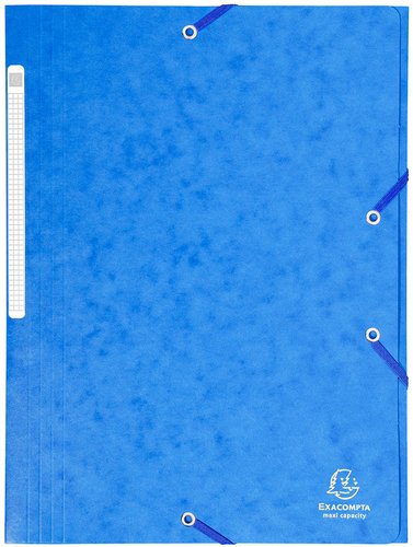 CARPETA EXACOMPTA 17105H GOMAS y SOLAPAS MAXI CARTON A4 con ETIQUETA AZUL