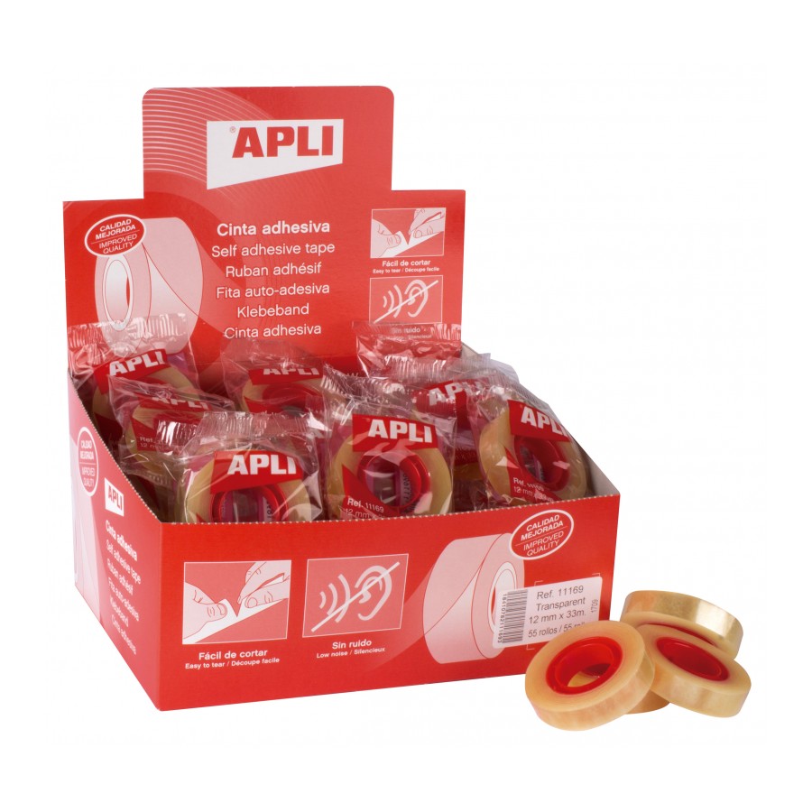 CINTA APLI 11169 12x33 ADHESIVA TRANSP. 