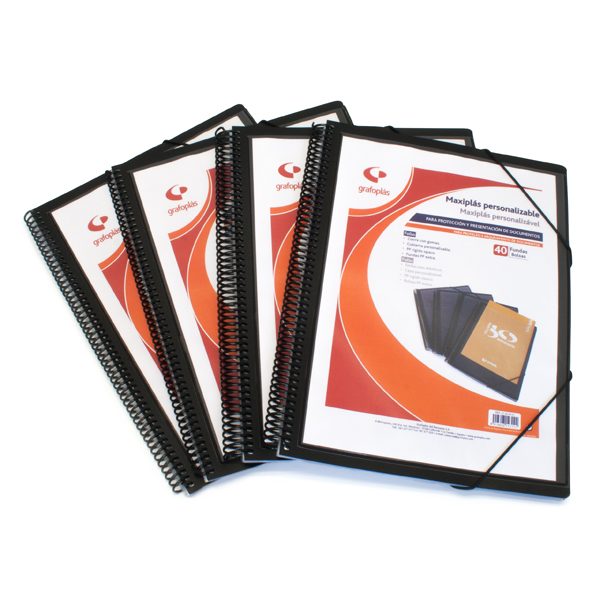 CARPETAS FUNDAS GRAFO 39842010 MAXIPLAS A4 OPACO.20F PERS.NEGRO