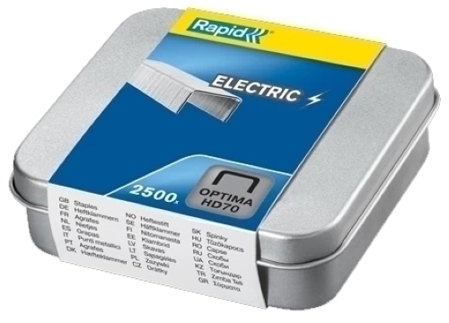 GRAPA REXEL 2102497 OPTIMA HD70. CAJA METÁLICA 2500 GALVANIZADAS