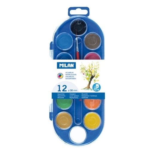 [80011] ESTUCHE MILAN 80011 ACURELAS 12 PAST. 1 PINCEL