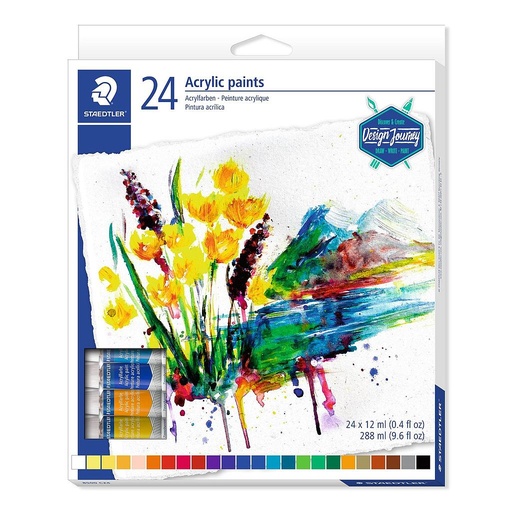 [8500 C24] ESTUCHE STAEDTLER 8500 C24 PINTURA ACRILICA 24 TUBOS COLORES