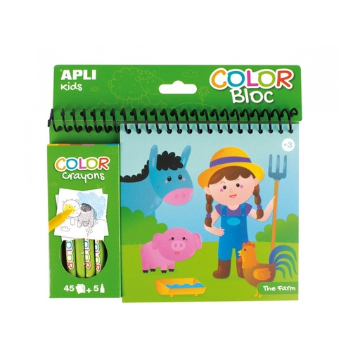 [15206] BLOC DIBUJOS + CERA LA GRANJA 1U