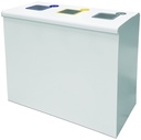 PAPELERA METÁLICA DE 3 RESIDUOS - 36 X 75 X 70 CM. - 120 L.