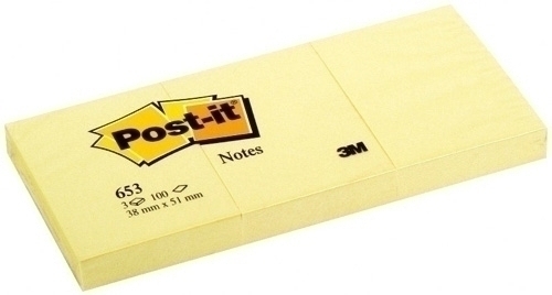 [653] NOTAS POST-IT 653 ADHESIVAS 38x51 AMARILLO