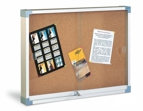 [604-2] VITRINA ANUNCIOS FAIBO 604-2 DE ALUMINIO Y CRISTAL 80x100 cm