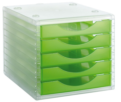 [4005TLKW ] MODULO ARCHIVOTEC 4005KWTL 5 CAJONES  CRISTAL/KIWI