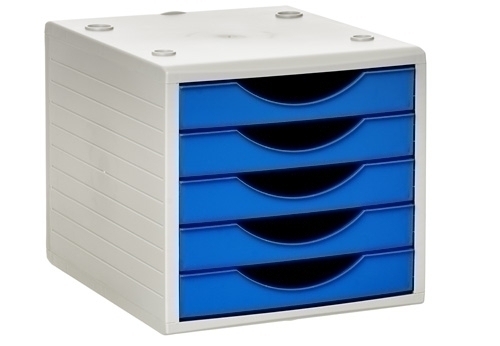 [4005LG] MODULO ARCHIVOTEC 4005LG 5 CAJONES  GRIS/AZUL MAR