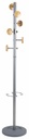 PERCHERO ALPMMUSIC GS DE PIE 8 COLGADORES METAL GRIS Y COLGADORES MADERA