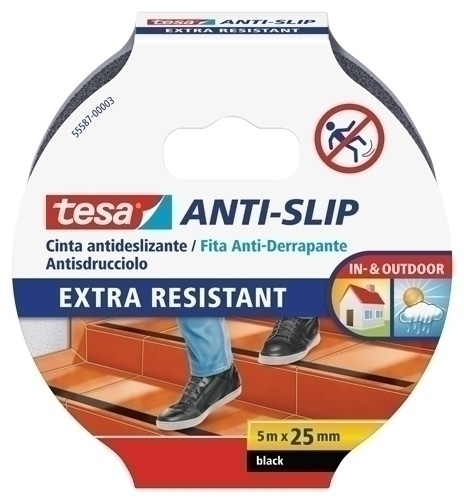 [55587-00003-11] CINTA ADHESIVA TESA 55587-00003-11 ANTIDESLIZANTE ROLLO 5x25 NEGRO