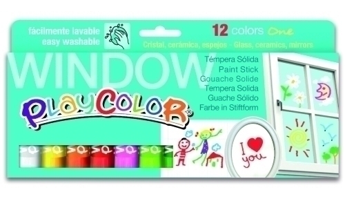 [ 02011] TEMPERA INSTANT  02011 SOLIDA PLAYCOLOR ONE WINDOW 10Gr. ESTUCHE de 12 COLORES