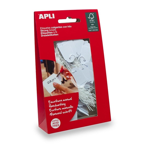 [7006] ETIQUETAS APLI 7006 11x29 COLGANTES CON HILO 200UN