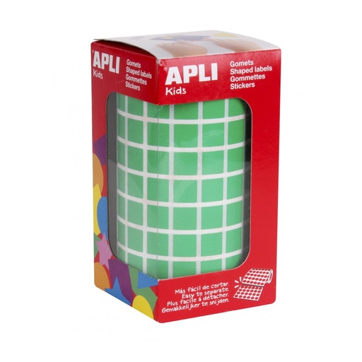[4874] GOMETS APLI 4874 CUADRADAS 10X10 MM VERDE