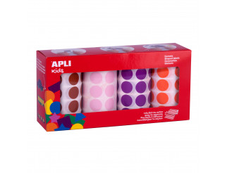[14081] GOMETS APLI 14081 Ø 20 MM. REDONDOS COLORES SURTID. PACK 4 UNID. 7080 UNID.