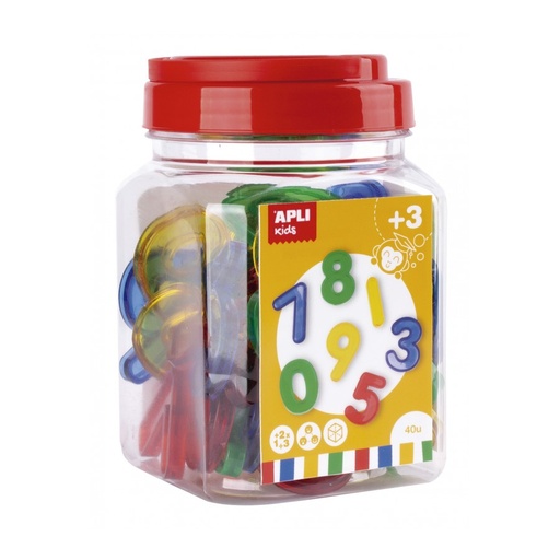 [17494] PIEZAS APLI 17494 NÚMEROS TRANSPARENTS 40 UNID.
