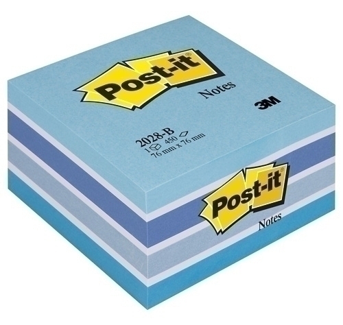 [2028-B] TACO NOTAS POST-IT 2028-B CUBO 76X76X45 450 HOJAS AZUL PASTEL