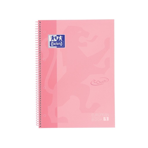 [400117272] CUADERNO OXFORD 400117272 EUROPEANBOOK 1 SCHOOL TOUCH TAPA EXTRADURA A4+  80H 5X5 FLAMINGO PASTEL