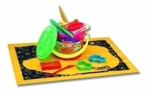 [ 014] PLASTILINA JOVI  014 JUEGO CUBO SURTIDO (6 PASTILLAS + 3 MODELADORES + 3 MOLDES + MANTEL)