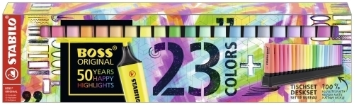 [7023-01-5] STABILO BOSS ORIGINAL - Set de mesa 50º Aniv. 23 uds (9 fluor+14 pastel) NOVEDAD Ene. 2021