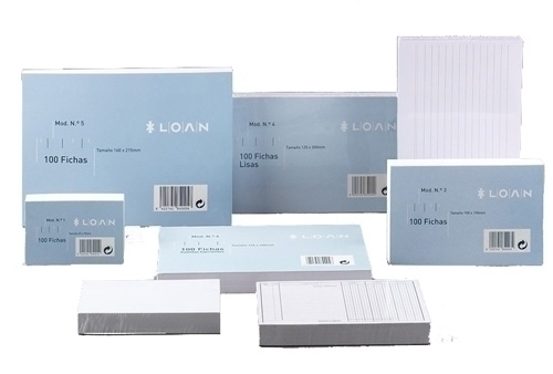 [F-1] FICHAS LOAN F-1 RAYADAS 65x95mm (Nº1) paquete de 100