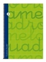 BLOC LAMELA 7FTE002V TAPA FORRADA Fº 80h CUADROVIA 2,5 mm VERDE