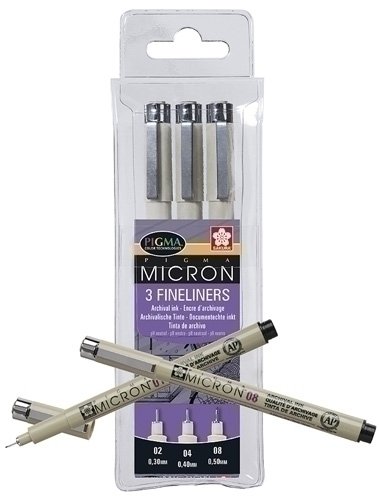 [POXSDK3] ROTULADOR SAKURA POXSDK3 CALIBRADO MICRON (0.2, 0.4, 0.8 mm) CAJA de 3