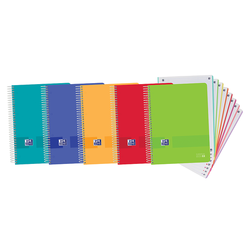 [400149423] EUROPEANBOOK 8 LIVE&GO T.PLÁSTICO A4+ 160H 5X5 SURTIDO