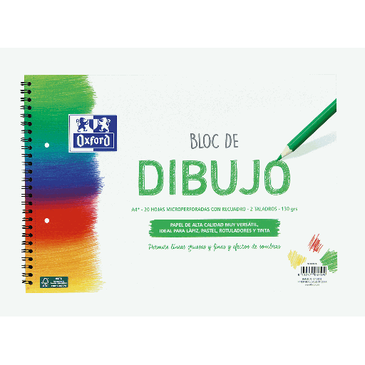 [400148236] BLOC DE DIBUJO  A4+ 20H.RECUADRO TALADROS 130G
